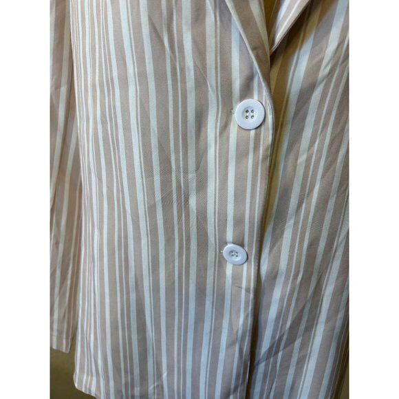 Women's SHEIN Khaki‎ Tan White Striped Blazer Size Large - Picture 2 of 13